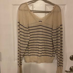 Zara long sleeve white and back, v neck, XL